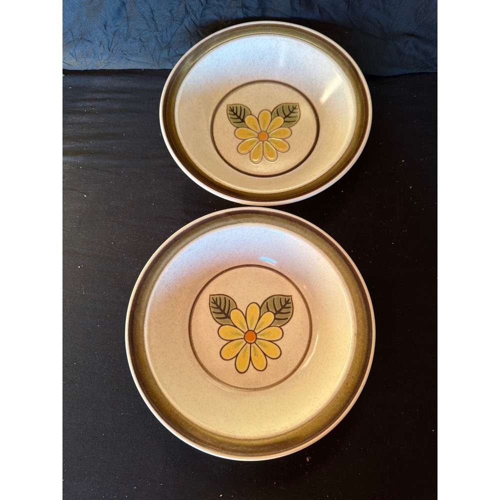 Vintage Mikasa Hallkraft Potterskraft Lazy Daisies Bowls P6030 Set of 2 Japan